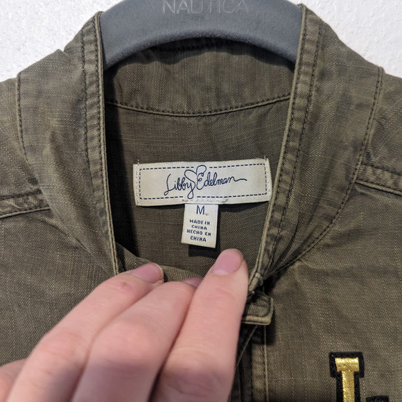 Libby Edelman Army Jacket Olive Green Military Shacket - Picture 6 of 7